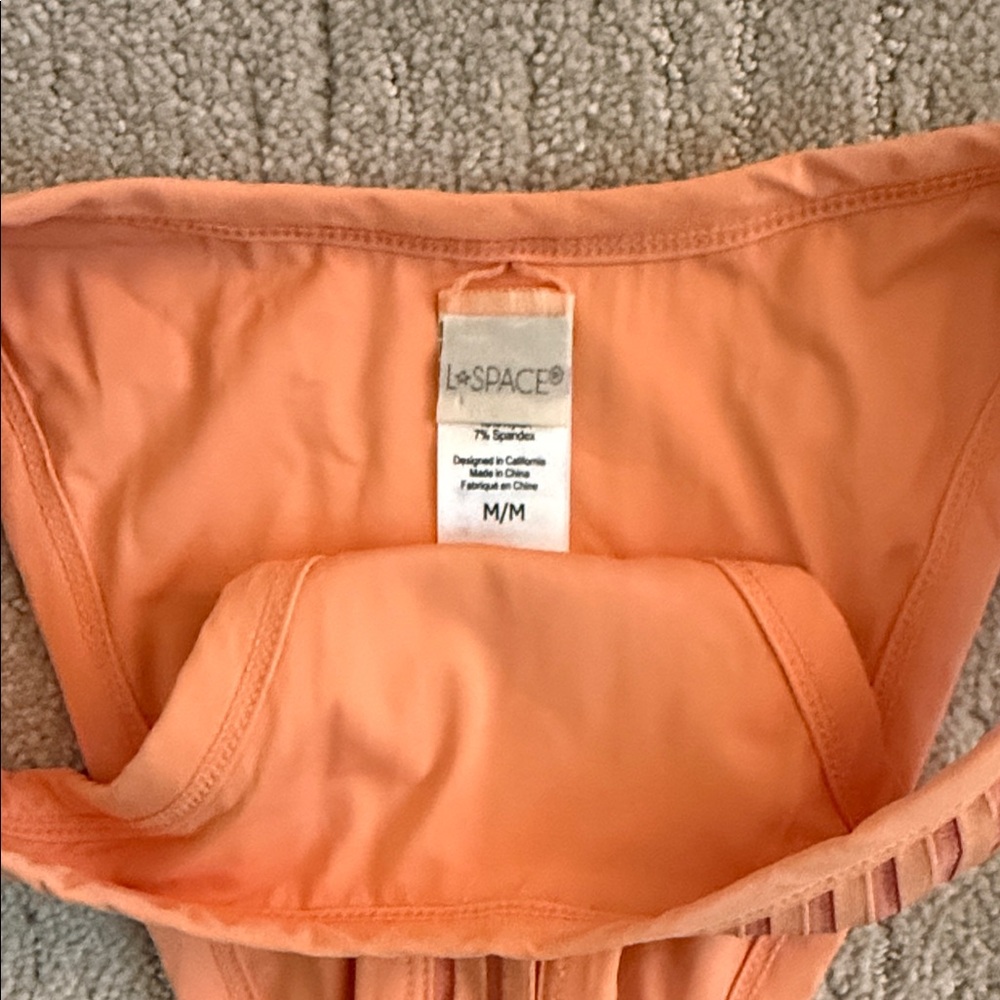 l*space Orange Ribbed One-Shoulder Bikini Set - Picture 2 of 6